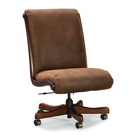 Armless Swivel Chair with Rolled Back